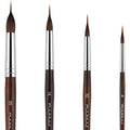 Set profesional de 4 pinceles Fuumuui punta extendida de pelo de marta natural