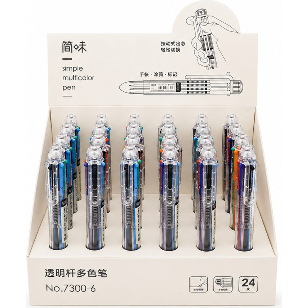BOLIGRAFO RETRACTIL 6 COLORES