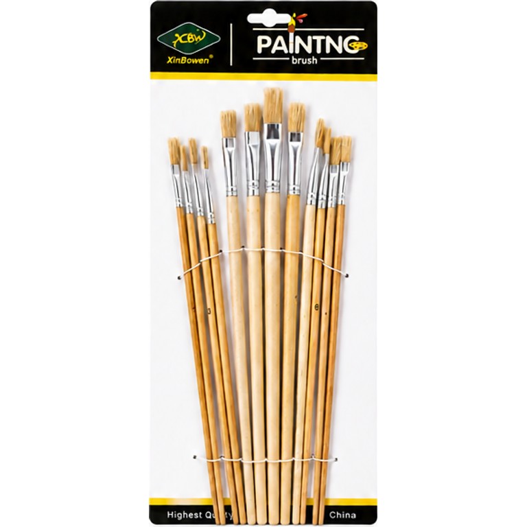 PINCELES DE MADERA NUMERADOS X 12