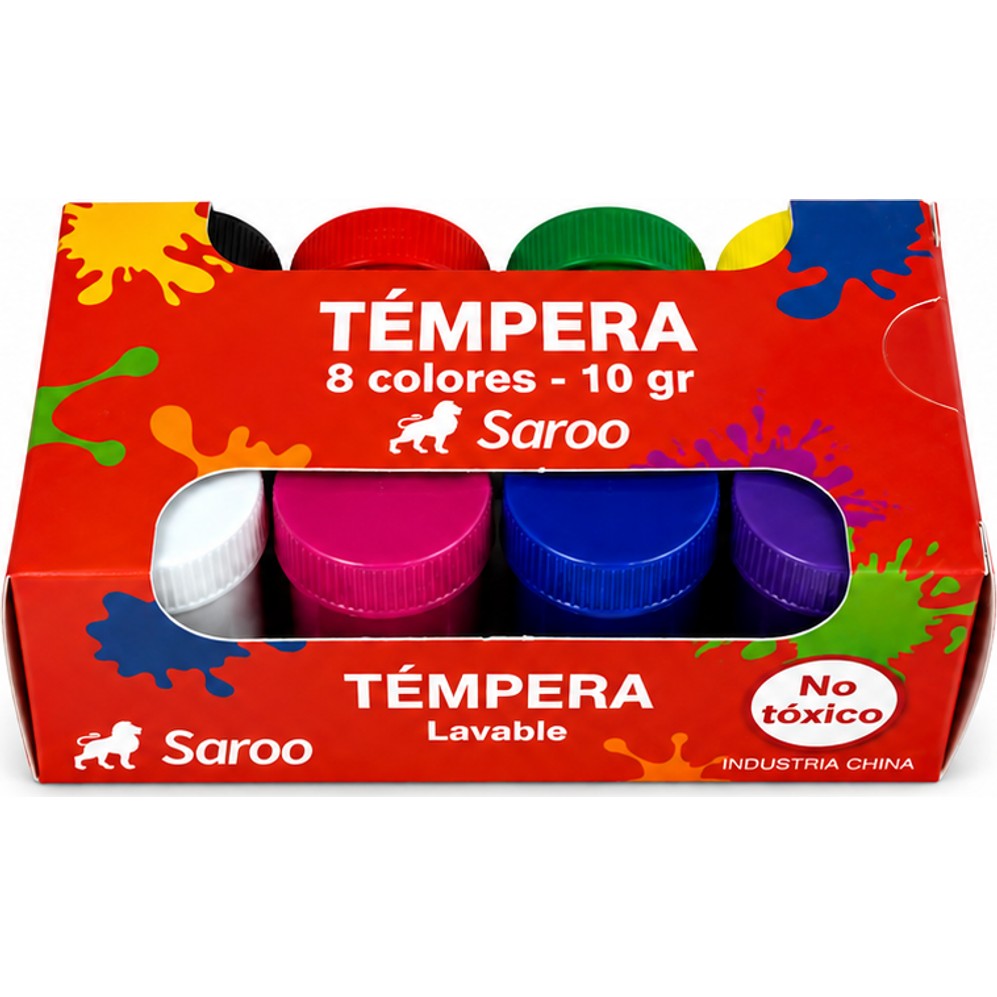 TEMPERA SAROO 10 GR 8 COLORES