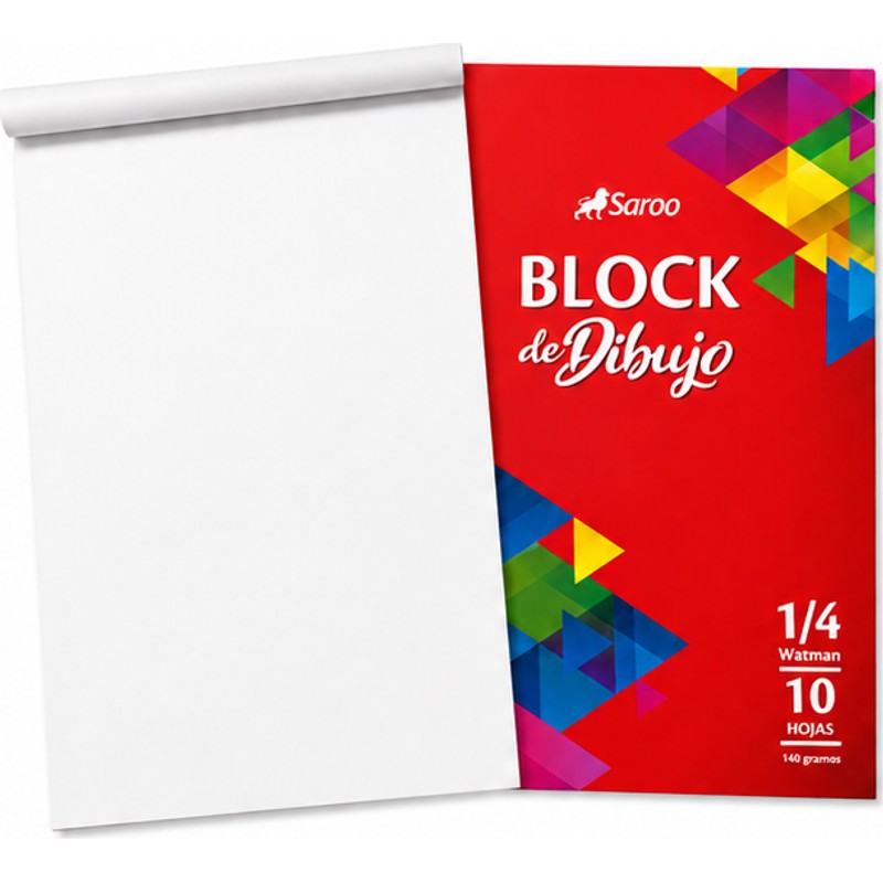 BLOCK DE DIBUJO 1/4 140GR 10 HOJAS