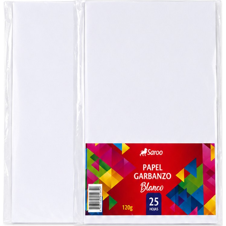 PAPEL GARBANZO 120GR BLANCO 25 HOJAS