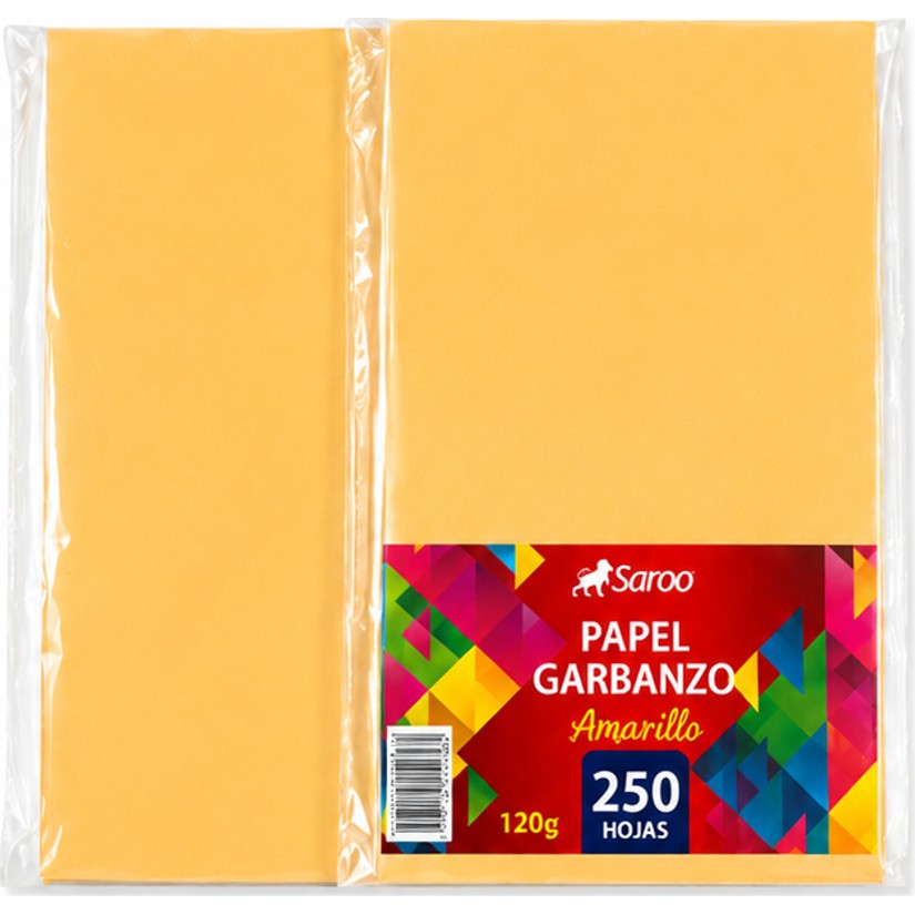 PAPEL GARBANZO 120GR AMARILLO 250 HOJAS