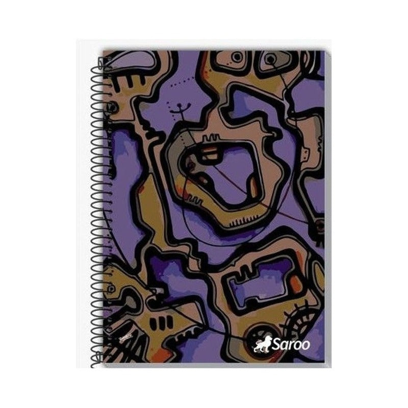 CUADERNOLA 100 HOJAS SUPER T/D SAROO ARTE - FUNDA X 4