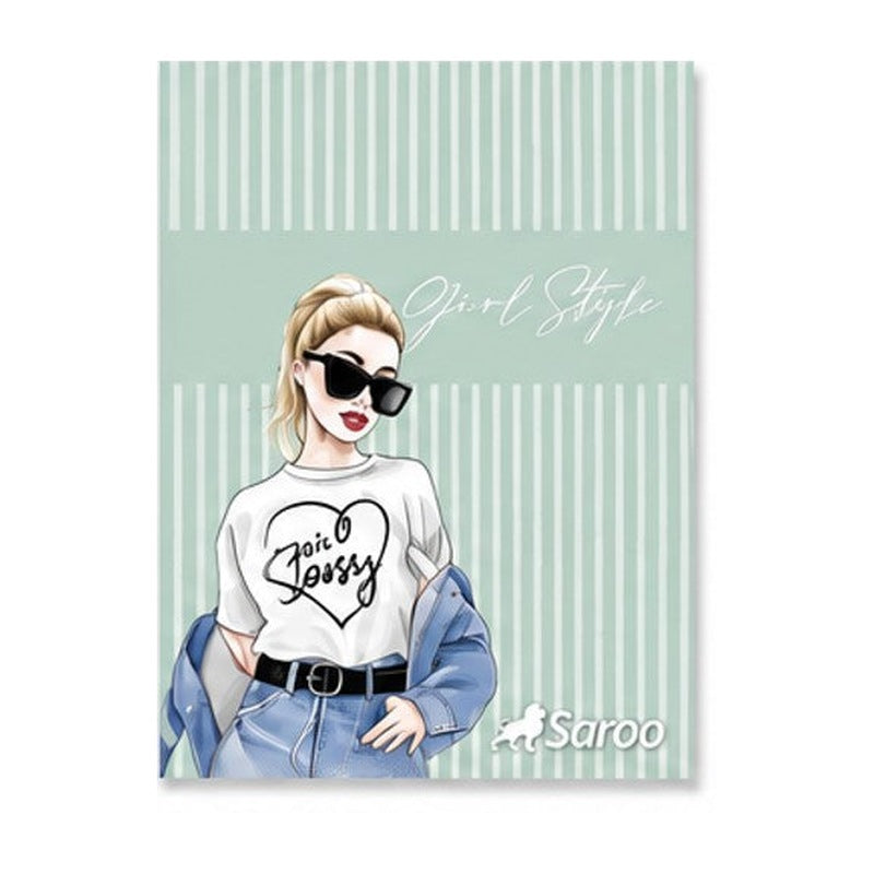 CUADERNO 72 HOJAS SAROO NIÑA - FUNDA X 10