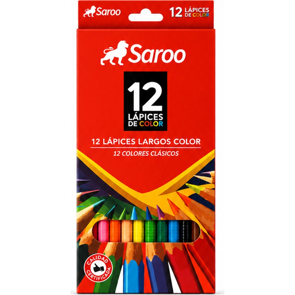 LÁPICES DE COLORES LARGO FACETADOS x12