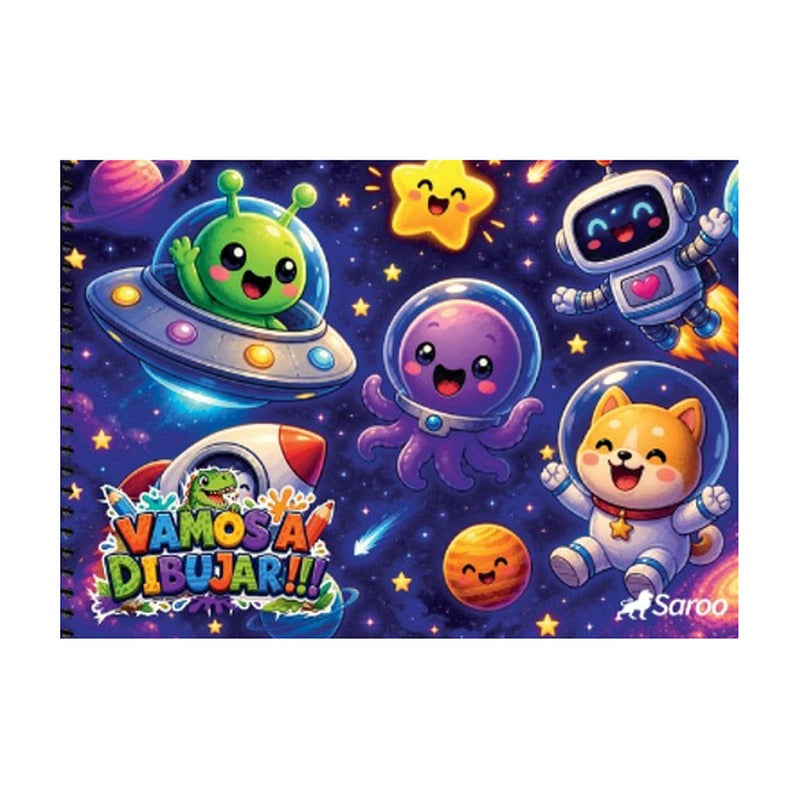 BLOCK DE DIBUJO SPACE SAROO - 40 HOJAS